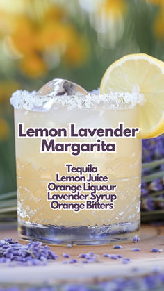 Lemon Lavender Margarita Lavender Margarita, Classic Margarita, Margarita Cocktail, Boozy Drinks, Margarita Recipe