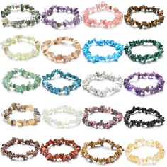 PRICES MAY VARY. natural crystal bracelets, 20pcs chakra chip bracelet. size is 6.3-8.3 in chakra gemstone bracelets are made of natural chips stone beads each crystal stone has specific color and spiritual vibration, cute charming the elegant bead bracelet is a sweet gift choice for your family 365-day money back or exchange. if there is any problem, please contact us ★ Jewdreamer Jewelry: beautify your daily life with stylish jewelries

 Our goal is to make every customer a perfect buying expe Align Chakras, Chakra Beads Bracelet, Conquer Fear, Relax The Mind, Horn Headband, Bracelet Craft, Chakra Beads, Bracelet Craft Diy, Chakra Healing Crystals