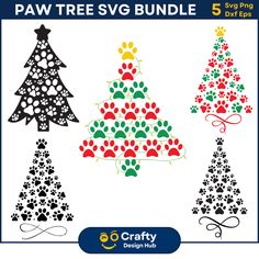 the paw tree svg bundle is available for all types of dogs and their owners