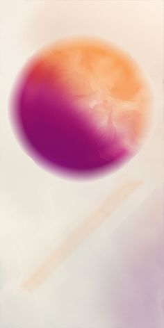 an orange and purple object floating in the air