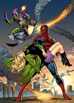 #Amazing #Spiderman #Fan #Art. (The �Åmazing Spider-Man "Gwen's Death" #121 Cover) By: Pal Mason. ÅWESOMENESS!!! Spiderman Spider, Green Goblin, Man Wallpaper, Gwen Stacy, Spider Gwen, Comic Collection