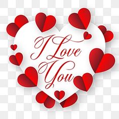 a heart shaped paper with the words i love you on it, transparent background png