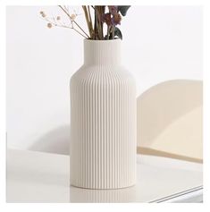 SPHINX Ribbed Bottle Ceramic Vase – Vase for Dried Flora, Pampas Grass, & Live Plants – Elegant Home Decor Centerpiece,Minimalist & Boho Styles – Vase Only (No Flowers) (White, SN-8.5 Inch) Modern Fireplace Decor, Coffee Table Decorations, Minimalist Bookshelves, Decor From Amazon, 2024 Design Trends, Coffee Table Decor Living Room, Ribbed Vase, Vase Minimalist