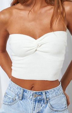 Jessica White Twist Front Bandeau Top – Beginning Boutique US Cheap White Tops For Brunch, Cheap White Tops For Day Out, Cheap White Go-dry Tops, Casual Bandeau Crop Top, Cheap Bandeau Crop Top For Summer, Cheap White Vacation Tops, Cheap White Vsco Style Tops, Crop Shop Boutiqu, Fun Cheap Tops For Day Out