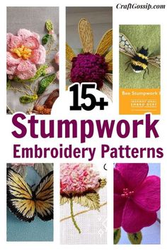 the cover of this book features images of flowers, butterflies and other things that are made with crochet