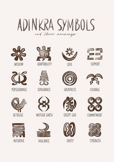 an image of some symbols that are in the form of letters with different meaningss