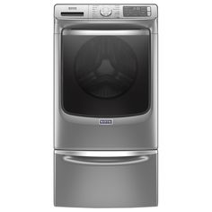 the front load washer is shown in stainless steel