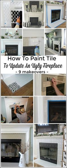 how to paint tile fireplaces and mantles with step by step instructions - 9 makeovers