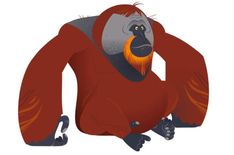 an animated gorilla sitting on the ground