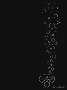 an image of bubbles coming out of the water on a black background with text underneath