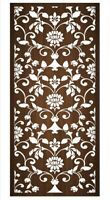 a brown and white rug with an ornate design on the front, back and sides