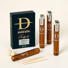 Scotch-Infused Toothpicks Gift Set | Whisky Flavored | Uncommon Goods Great Gifts For Guys, Custom Sticky Notes, Hand Carved Spoon, Uncommon Goods, Gifts For Teen Boys, Best Valentine's Day Gifts, Glass Vials, Unique Valentines, Unique Kitchen