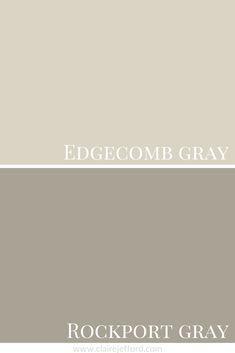 some gray paint colors with the words rockport gray in white and grey on them