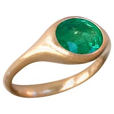 Dalben design One of a Kind 18k rose gold matte finishing ring with a light green 2,29 carat bezel-set oval faceted cut emerald. Ring size 7 USA - EU 54 re-sizable to most finger sizes. Bezel stone dimensions : height 9 mm width 12 mm The ring has been designed and handcrafted in our atelier in Como Italy with a rigorous quality workmanship . Modern Emerald Oval Signet Ring, Green Solitaire Signet Ring, Modern Oval Emerald Ring For May Birthstone, Hand Engraved Rings, Brown Diamond Ring, Raw Diamond Rings, Diamond Rings With Price, Ring Rosegold, Vintage Cocktail Ring