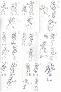 some sketches from the animated character sheet