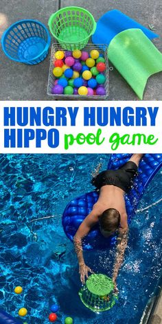 the hungry hungry hippo pool game is an easy and fun way to play with kids