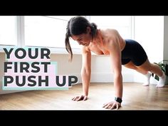 a woman is doing push up exercises on the floor