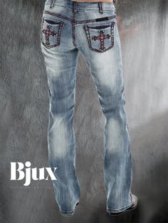 Bjux - Motorpunk Denim Trousers in Baby Blue with Cross Pattern Cross Patterns, Denim Trousers, Baby Blue, Trousers, Blue, Pattern