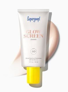 Glowscreen SPF 40 | Illuminating Primer Supergoop Glow Screen, Supergoop Glowscreen, Sunscreen Primer, Glow Screen, Makeup Cart, Illuminating Primer, Cruise Packing, Tinted Sunscreen, Packing Guide