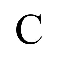 the letter c is shown in black on a white background