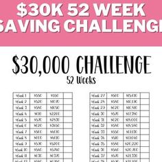 the $ 20, 000 challenge is shown in pink and white with black numbers on it