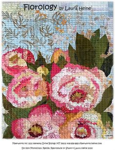 an image of flowers on a piece of fabric with the words florology by laura heine