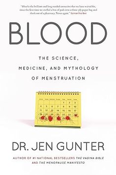 the book cover for blood by dr jean gunter, with an image of a calendar on