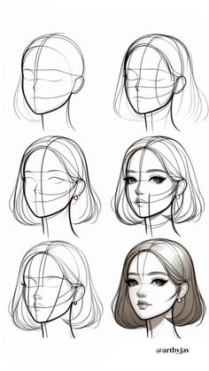 the different types of hair and how to use them in your face shape drawing skills