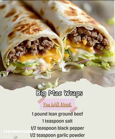 a burrito wrap with meat and lettuce on it