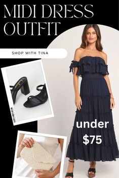 Shop Chance For Us Navy Blue … and other curated products on LTK, the easiest way to shop everything from your favorite creators. Blue Wedding Guest Dresses, Midi Dress Outfit, Wedding Guest Outfit Summer, Summer Wedding Guests, Navy Blue Wedding, Floor Length Gown, Navy Blue Dresses