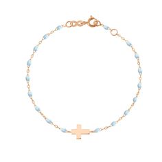 Gigi Clozeau - Cross Charm Classic Gigi Baby Blue bracelet, Rose Gold, 6.7 Toddler Jewelry, Bracelet Rose Gold, Baby Cross, Dope Jewelry, Ancient Symbols, Cross Charms, Sophisticated Design, Dream Jewelry, Blue Bracelet