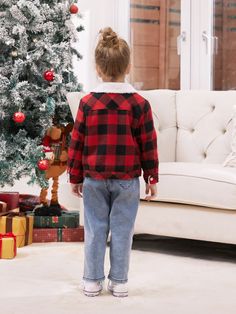 Plaid Fleece Jacket, Comfortable Pajamas, Family Set, Comfortable Tops, Matching Family Outfits, Family Outfits, Kids Pajamas, Family Matching, Red Jacket