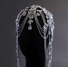 Rhinestone Headpieces Jewelry，brides Costume Crystal Head Chain，Headpiece Forehead Teardrop Hair Chain Bridal Festival Chain Hair Piece, Siren Headpiece, Head Jewelry Headpieces, Russian Headpiece, Hair With Headpiece, Ornate Headpiece, Head Piece Jewelry, Forehead Crown, Medieval Headpiece