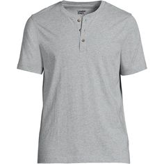 The classic henley shirt is hard to beat. After all it's everything a good piece of clothing should be: stylish comfortable and versatile. So treat yourself right and stock up on a few Men's Big and Tall Short Sleeve Supima Jersey Henley tops from Lands' End. Made from American-grown Supima® cotton - which has a smaller environmental footprint than regular cotton - this shirt for men has a ventilating button-front with a stylish placket and reinforced shoulders won’t stretch out. It stands up to Relaxed Fit Henley T-shirt With Button Closure, Relaxed Fit T-shirt With Button Closure And Henley Neckline, Gray Cotton Henley Neckline Top, Classic Henley Neckline T-shirt For Everyday, Relaxed Fit Henley Neckline T-shirt, Casual Solid Color Henley Neckline T-shirt, Casual Solid Henley Neckline T-shirt, Relaxed Fit T-shirt With Henley Neckline, Henley Tee