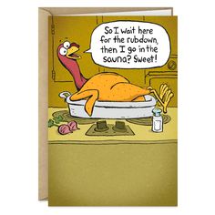 a cartoon turkey sitting on top of a pan