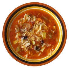 a bowl of soup with meat and vegetables