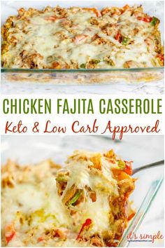 chicken fajita casserole with keto and low carb approved