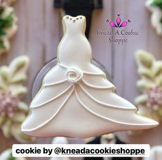 wedding dress cookie by kneadacookieshoppe