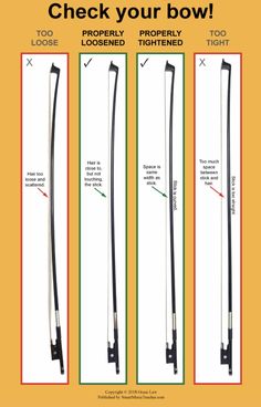 an advertisement showing how to check your bow and the proper way you can use it