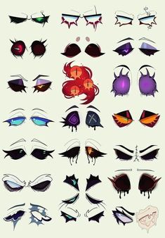 an assortment of different shapes and sizes of eyes