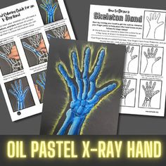 oil pastel x - ray hand art project for kids