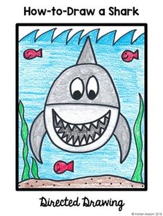 how to draw a shark with colored pencils and watercoloring paper for kids