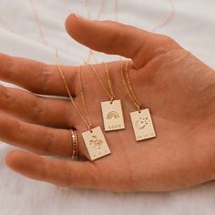 Real Gold Necklace, Made By Mary, Rectangle Necklace, Dainty Gold Jewelry, Rectangle Design, Neck Jewellery, Jewelry Photography, Girly Jewelry