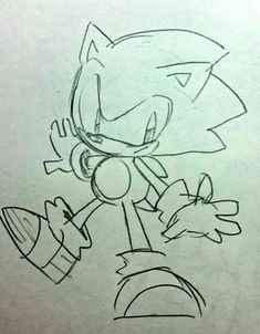 a drawing of sonic the hedgehog