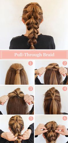 Braids Tutorial Easy, Sanggul Modern, French Braid Ponytail, Pull Through Braid, French Braid Hairstyles, Diy Braids, Peinados Fáciles Para Cabello Corto, Penteado Cabelo Curto, Easy Braids