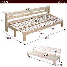 a bed frame with measurements for the mattress and headboard on each side is shown