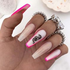 32 French Manicure Designs To Modernize The Classic Mani Sharp Nails, Nude Nail Designs, Heart Nail