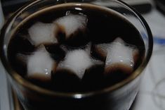 an iced drink with ice cubes in it