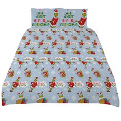 The Grinch Double Duvet Set Grinch Merchandise, Grinch Designs, Blue Quilt, Merry Grinchmas, Single Beds, Double Duvet, Twas The Night, Aroma Oil, Bed Linen Sets