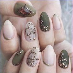 High-quality Materials Nail Enhancement Self Adhesive Design New Easy To Operate No Need For Complex Victorian Style Nails, Victorian Nail Art, Art Nouveau Nails, Moroccan Nails, Boho Wedding Nails, Vintage Wedding Nails, Vintage Nails, Nail Art For Beginners, Floral Nail Designs